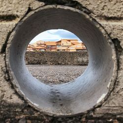 Close-up of hole on wall