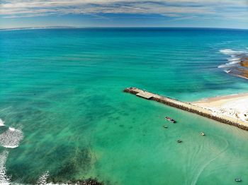 High angle view of sea against sky