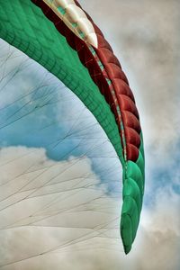 Low angle view of hot air balloons