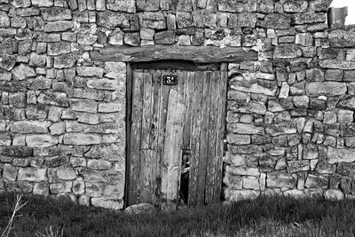 Close-up of weathered door