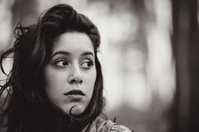 Close-up portrait of young woman