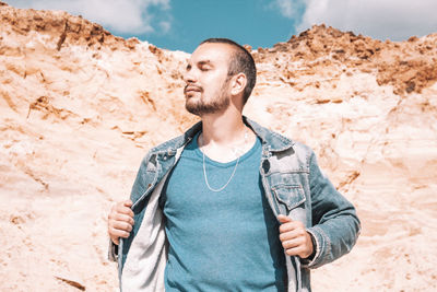 Young man looking away