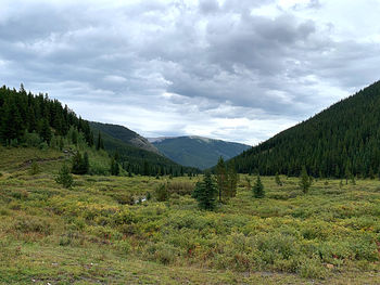 Scenic view of mountains against sky