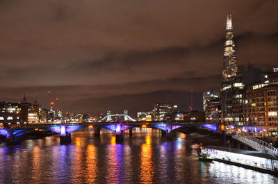 Illuminated city at night
