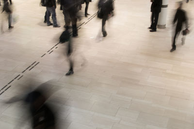 Low section of people standing in park