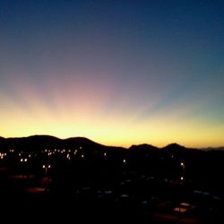 Scenic view of landscape against sky at dusk