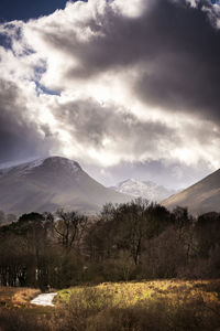 Scenic view of mountains against sky