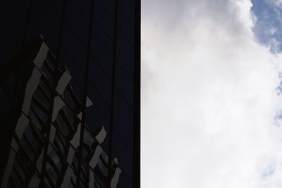 Low angle view of modern building against sky