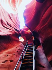 Close-up view of escalator