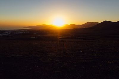 Scenic view of landscape at sunset