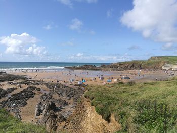 Panoramic view of beach against sky