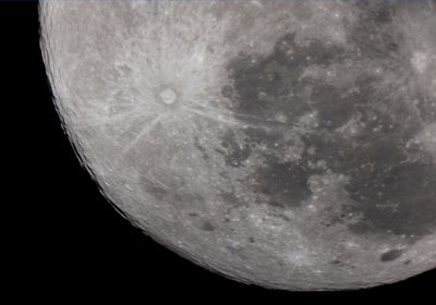 Close-up of moon over black background