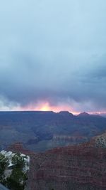 High angle view of landscape against cloudy sky