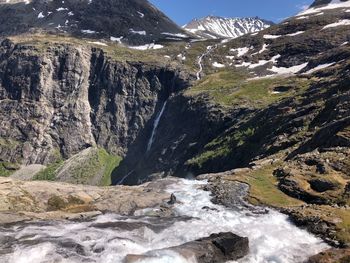 Scenic view of rocky mountains