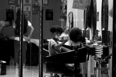 Boy in kitchen