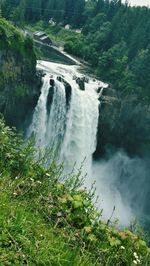 Scenic view of waterfall