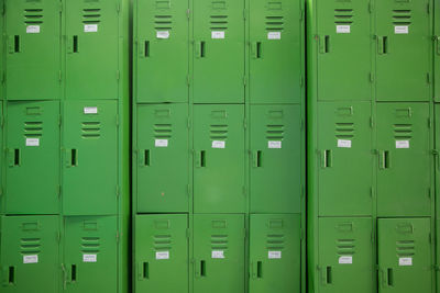 Full frame shot of green lockers