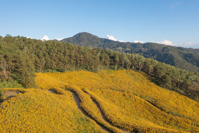 Scenic view of mountains against sky