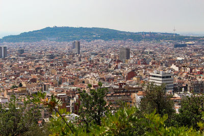 High angle view of townscape against sky