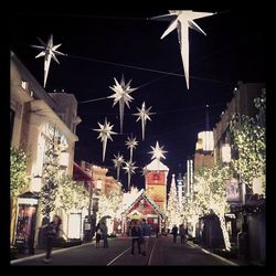 View of illuminated lights at night