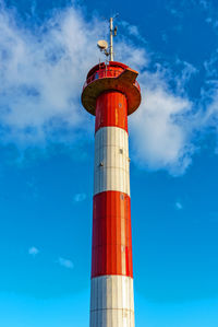 Low angle view of lighthouse against sky