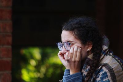 Close-up of young woman