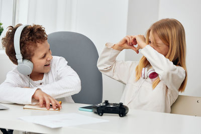 Doctor examining patient in clinic