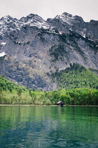 Scenic view of lake and mountains