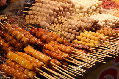 High angle view of meat at market