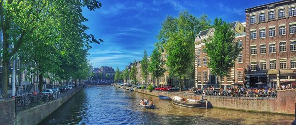 View of canal along buildings