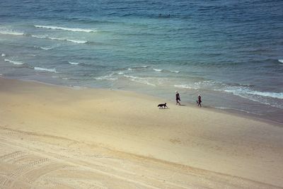 High angle view of beach