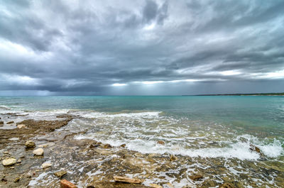 View of sea against cloudy sky