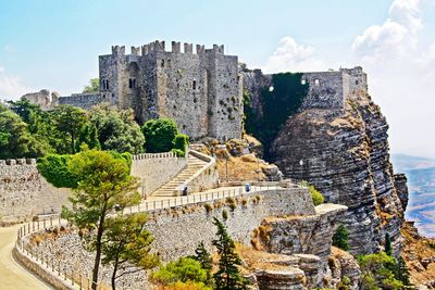 Castle in erice against sky