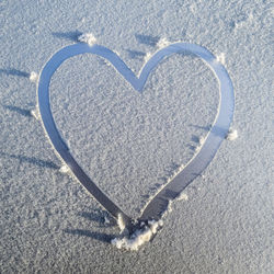 Heart shape on snow