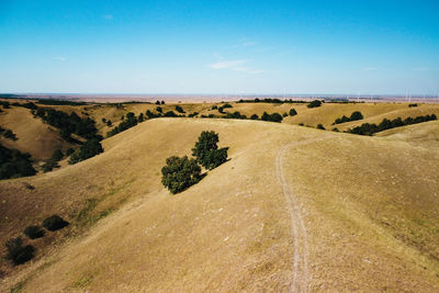 Scenic view of land against sky