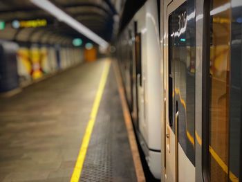 Train at railroad station platform