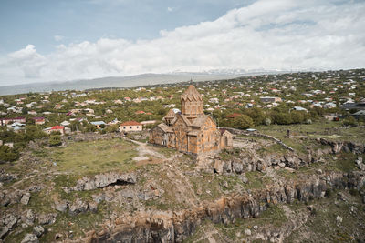 High angle view of townscape against sky