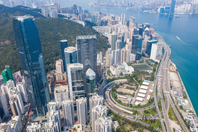 Aerial view of buildings in city