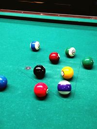 Multi colored lights on table