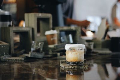 Close-up of coffee on table