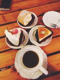 Cappuccino served on table