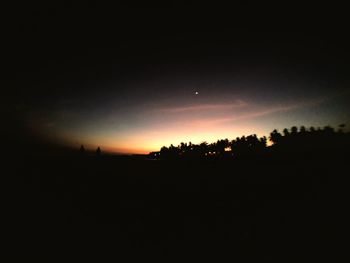 Silhouette of landscape at sunset