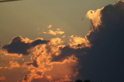 Low angle view of sky at sunset