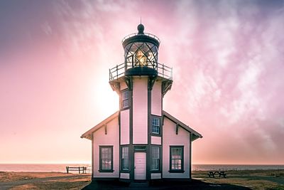 View of lighthouse at sunset