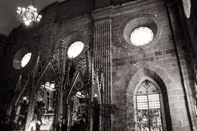 Low angle view of church at night