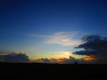 Scenic view of silhouette landscape against sky during sunset