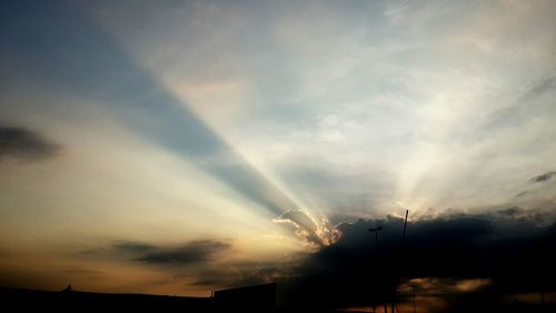 Low angle view of sky at sunset