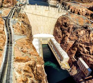 High angle view of hoover dam