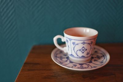 Close-up of coffee on table