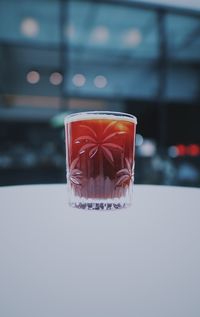 Close-up of drink on table